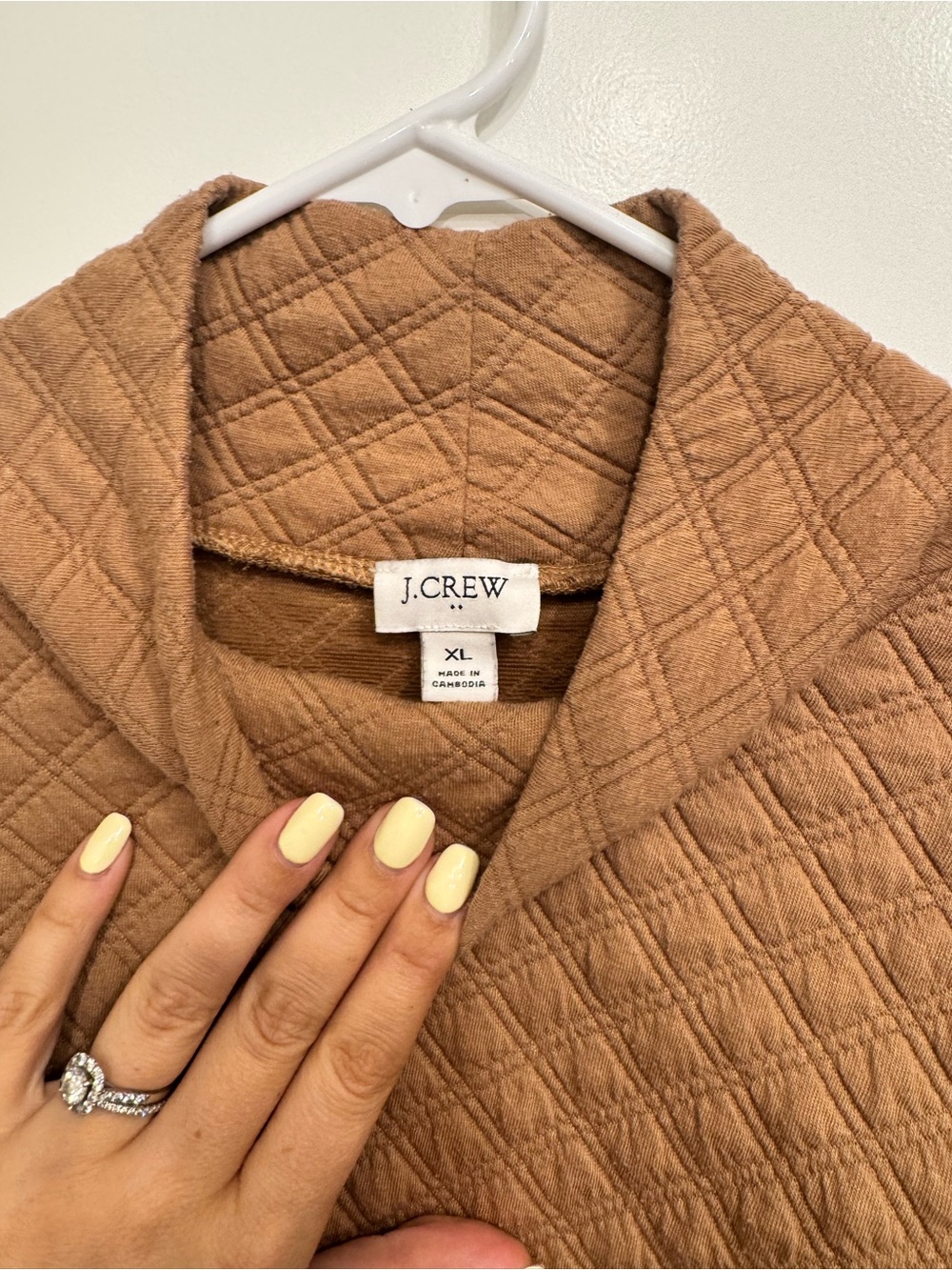 J. Crew Quilted Turtleneck Sweater - Camel Brown - Picture 3 of 3